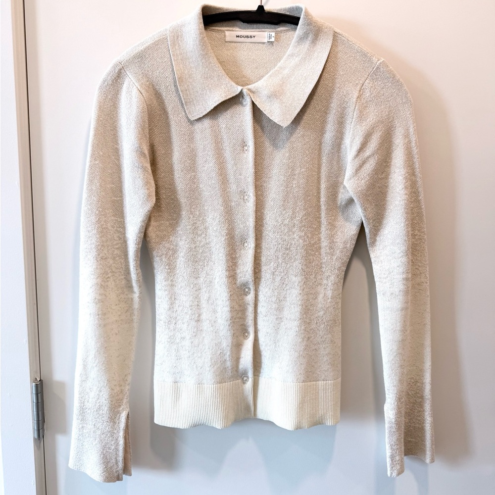 Moussy Glitter Knit Button Up Cardigan Sweater Size Small